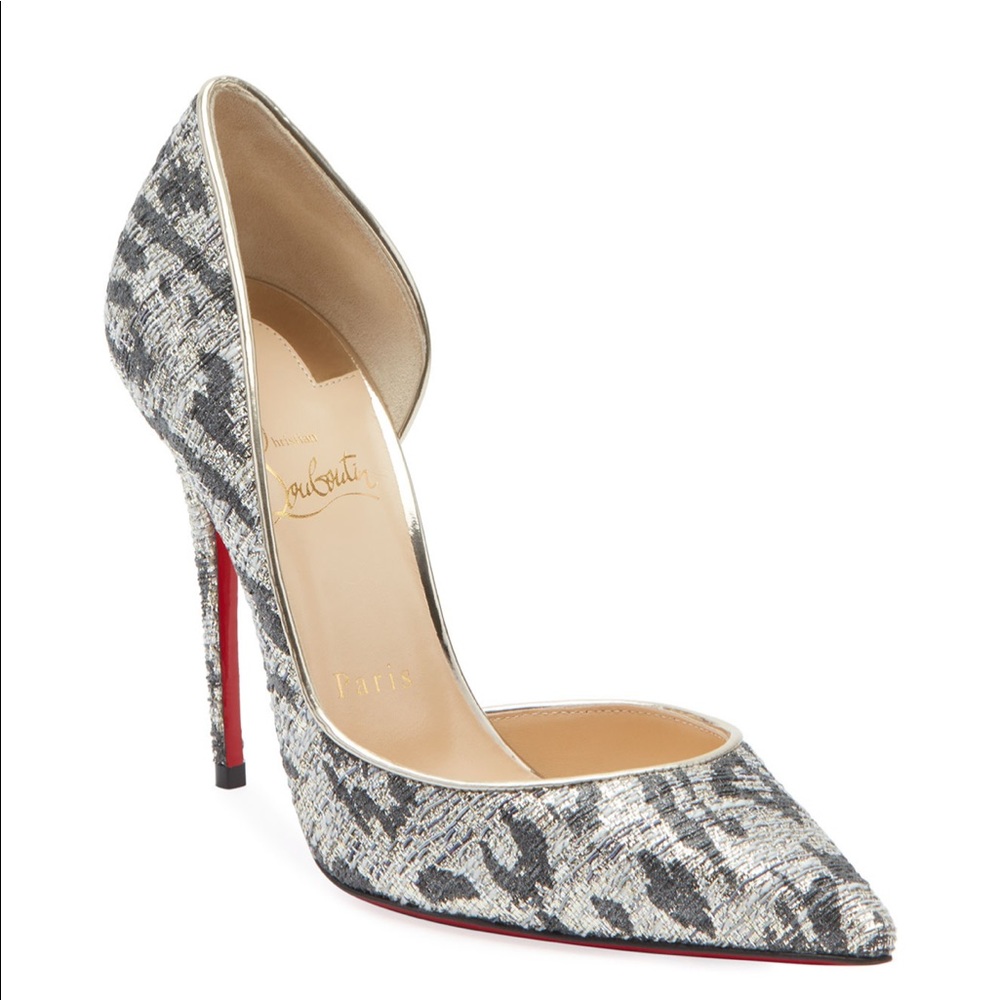 Loubiton iliza metallic leopard pump